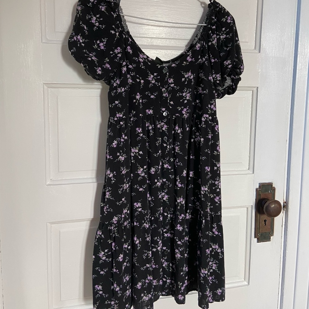 Black and Purple Floral Dress
